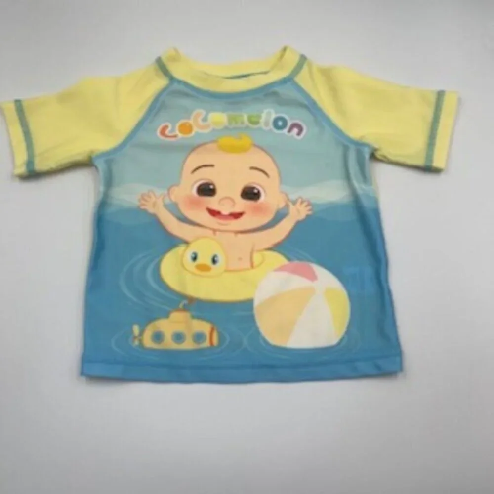 Coco Melon 2 Piece‎ Swim Suit And Rash Guard Boys Size 12 Months